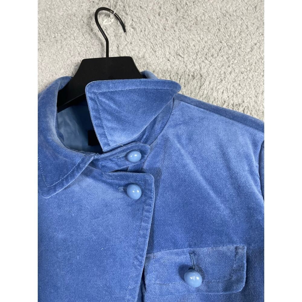 Talbots Womens Blue Corduroy Utility Jacket Mock Neck Button Front Size 8 - Picture 7 of 12